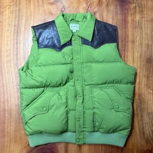 Tecovas Puffer vest Large Western Leather Down Zip Coat Sleeveless Austin F3-6